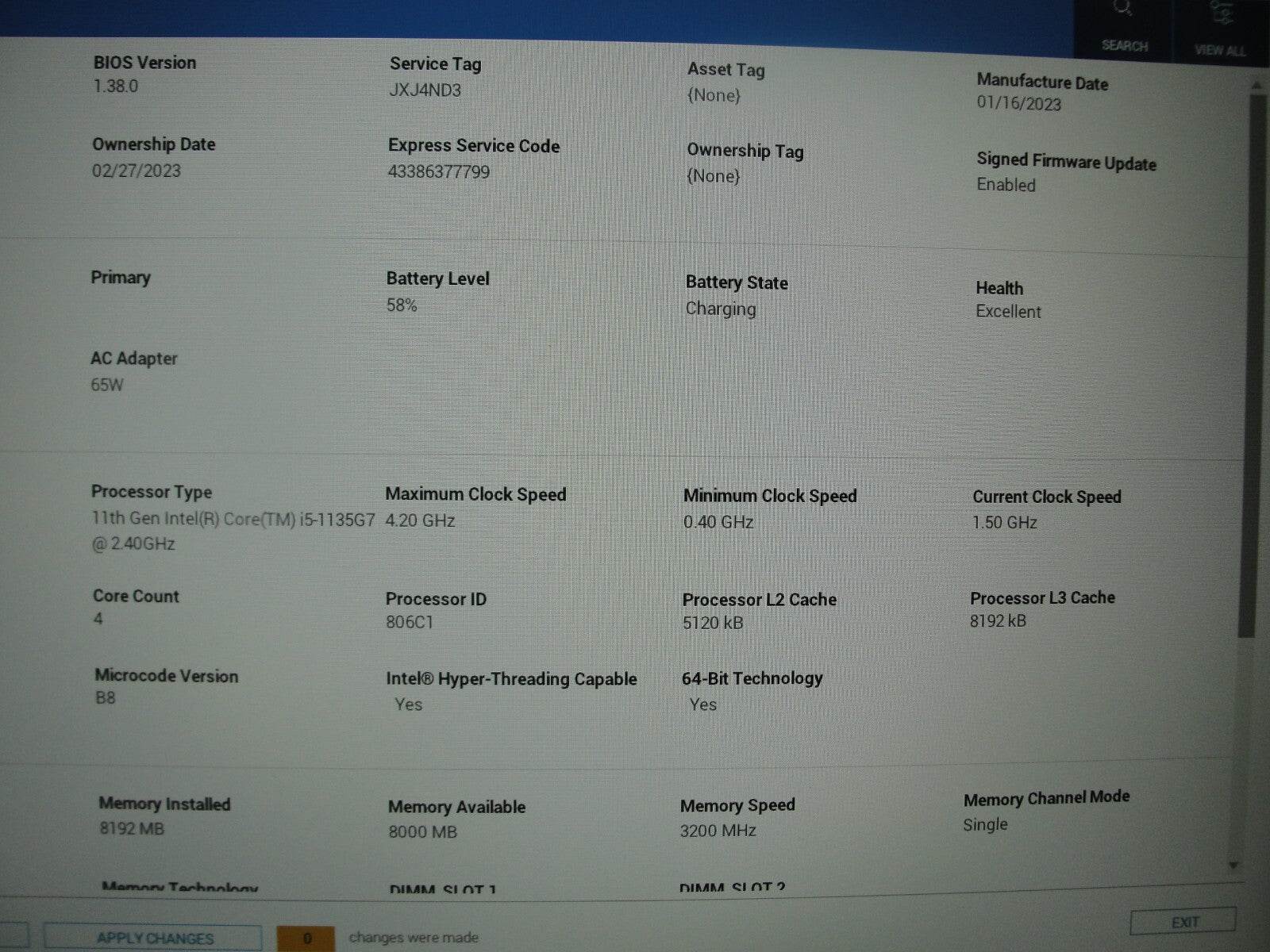 Dell Latitude 3520 15.6” FHD Intel Core i5-1135G7 2.4GHz 8GB 256GB SSD Charger - Tested Computer Laptop Parts