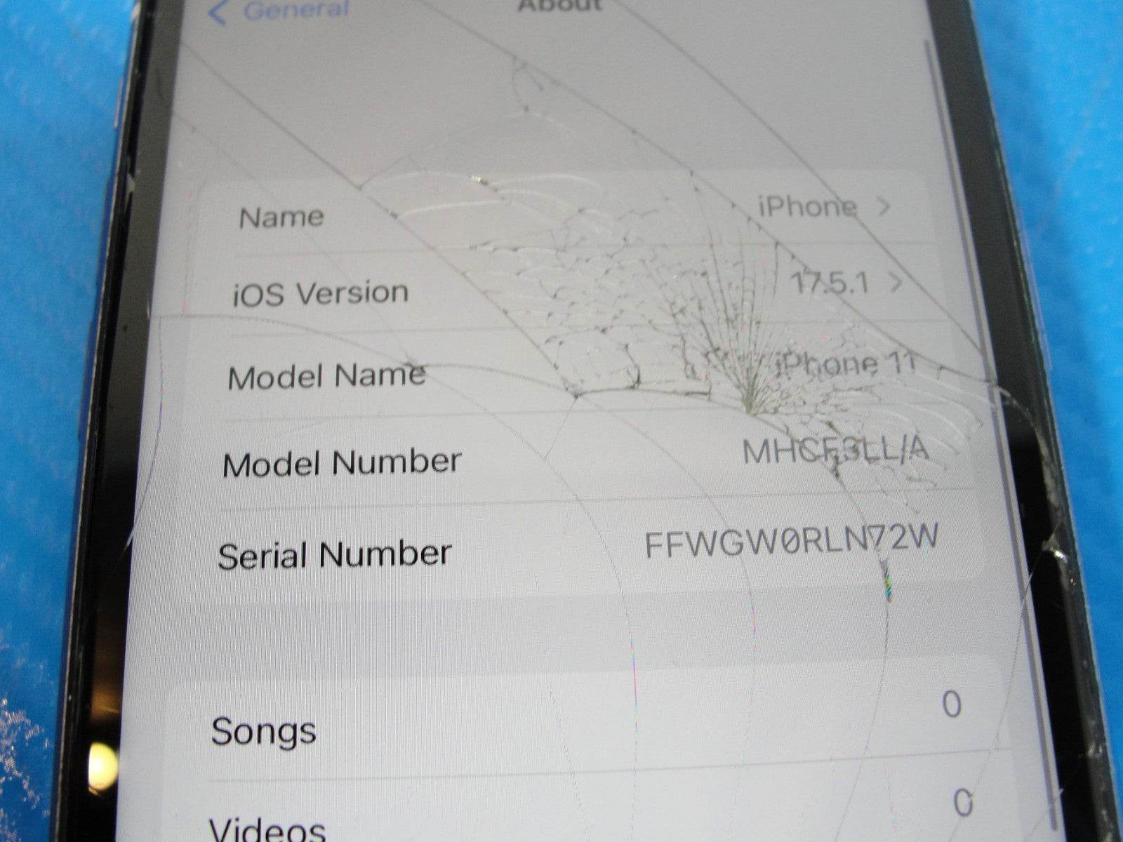 Unlocked Apple iPhone 11 128GB Cracked Screen - Tested Computer Laptop Parts