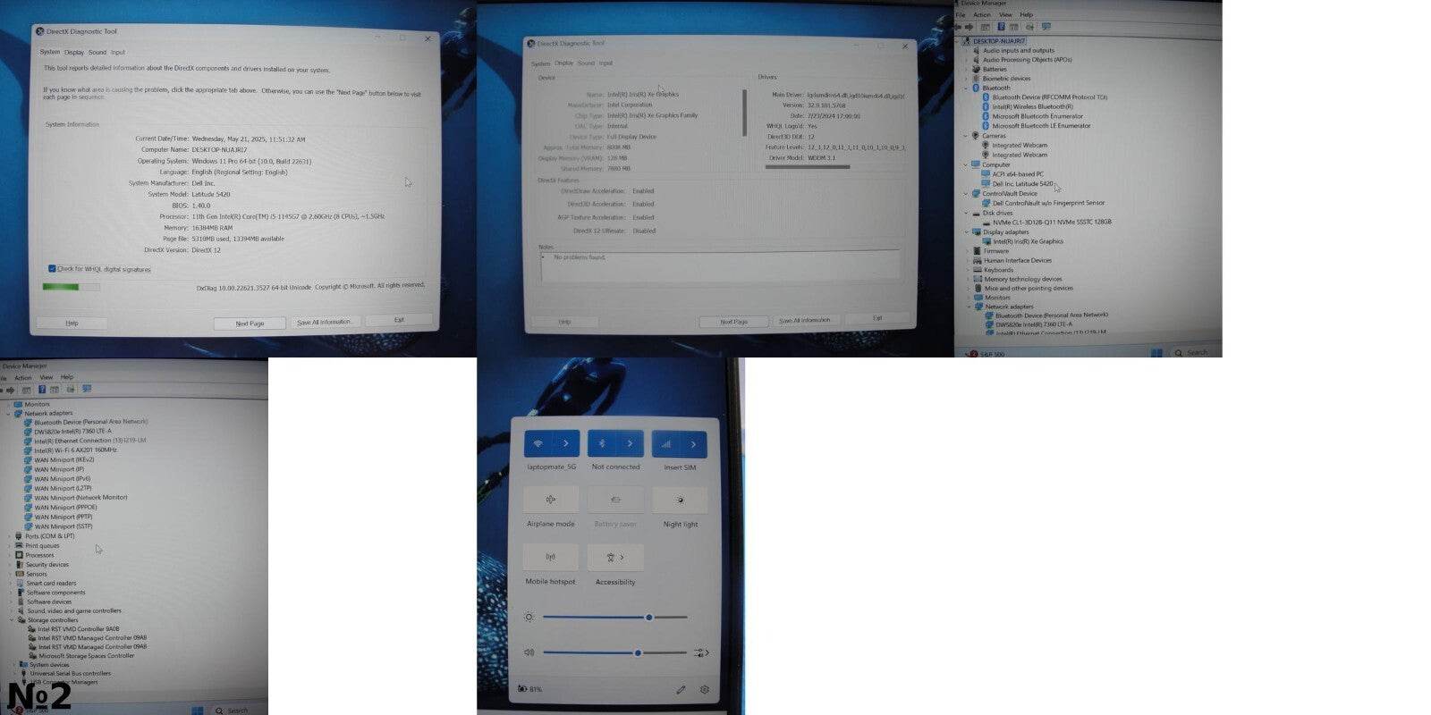 Dell Latitude 5420 14” FHD Intel Core i5-1145G7 2.6GHz 16GB 128GB SSD + Charger - Tested Computer Laptop Parts