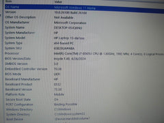 HP 15-DA1005DX 14”HD TOUCH 1.8GHz 12GB SSD Reset 256GB+Charger - Tested Computer Laptop Parts