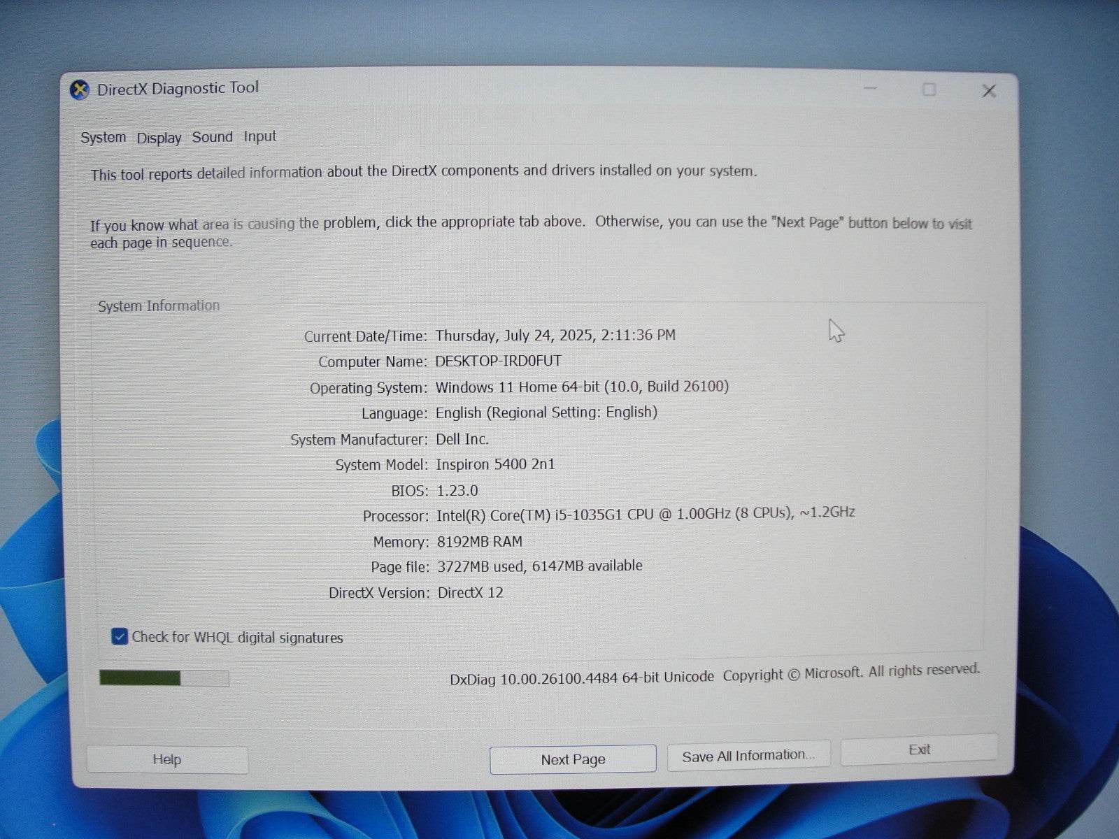 Dell Inspiron 5400 2n1 14”FHD TOUCH Intel Core i5-1035G1 1GHz 8GB SSD Reset256GB - Tested Computer Laptop Parts