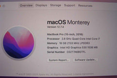 Apple MacBook Pro 15" Late-2016 A1707 i7-6700HQ 2.6GHz 16GB 256GB Radeon Pro 450