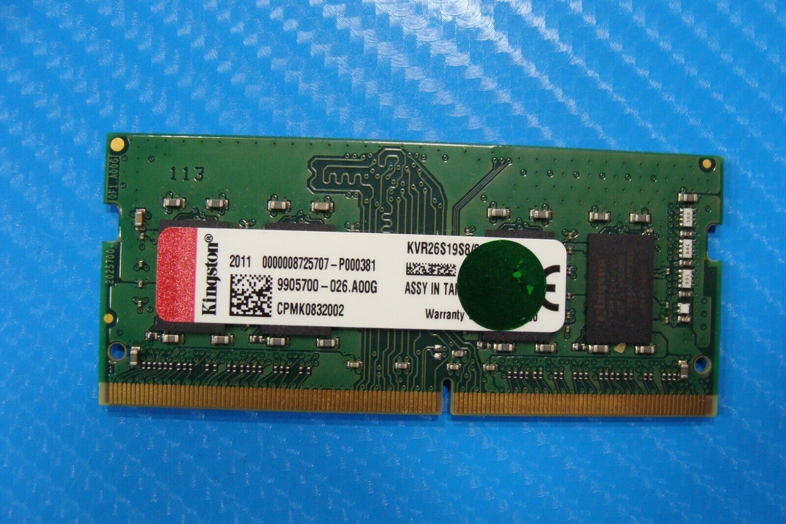 Acer A315-42-R0W1 Kingston 8GB Memory RAM SO-DIMM KVR26S19S8/8