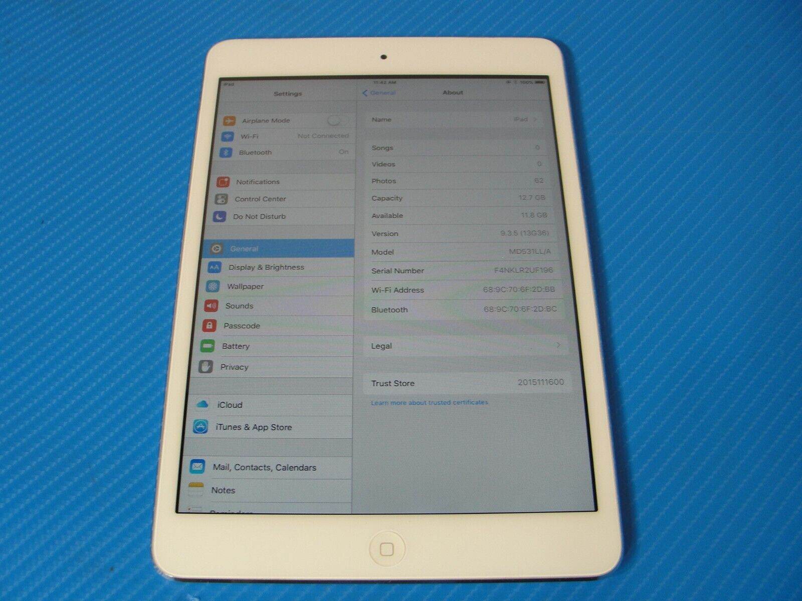 Apple iPad mini 1st Generation. 16GB, 7.9 in - White & Silver Very Good - Tested Computer Laptop Parts