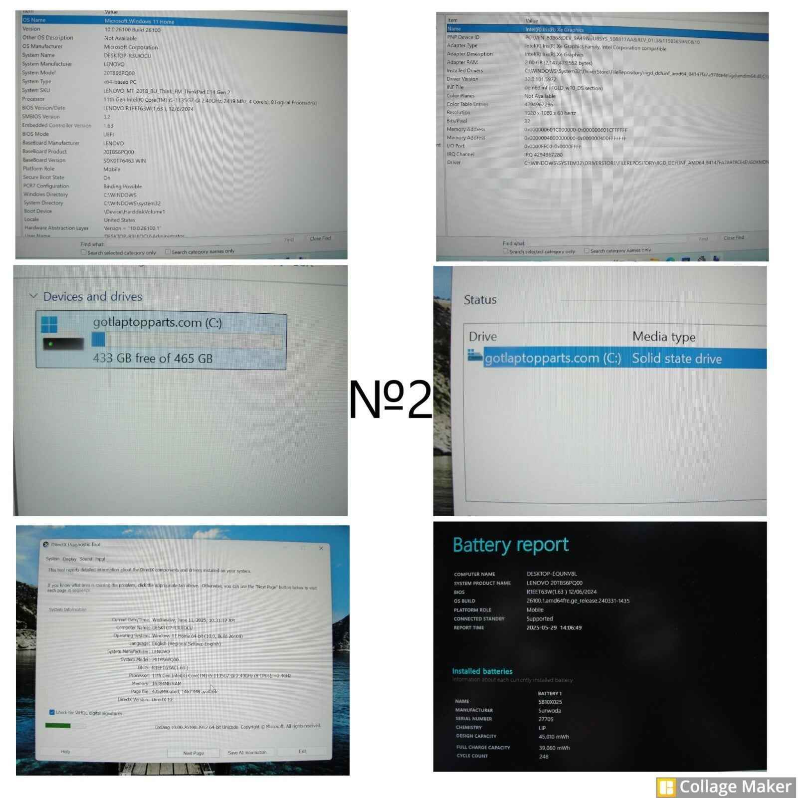 Lenovo ThinkPad E14 Gen 2 14”FHD Intel Core i5-1135G7 2.4GHz 16GB 512GB SSD - Tested Computer Laptop Parts