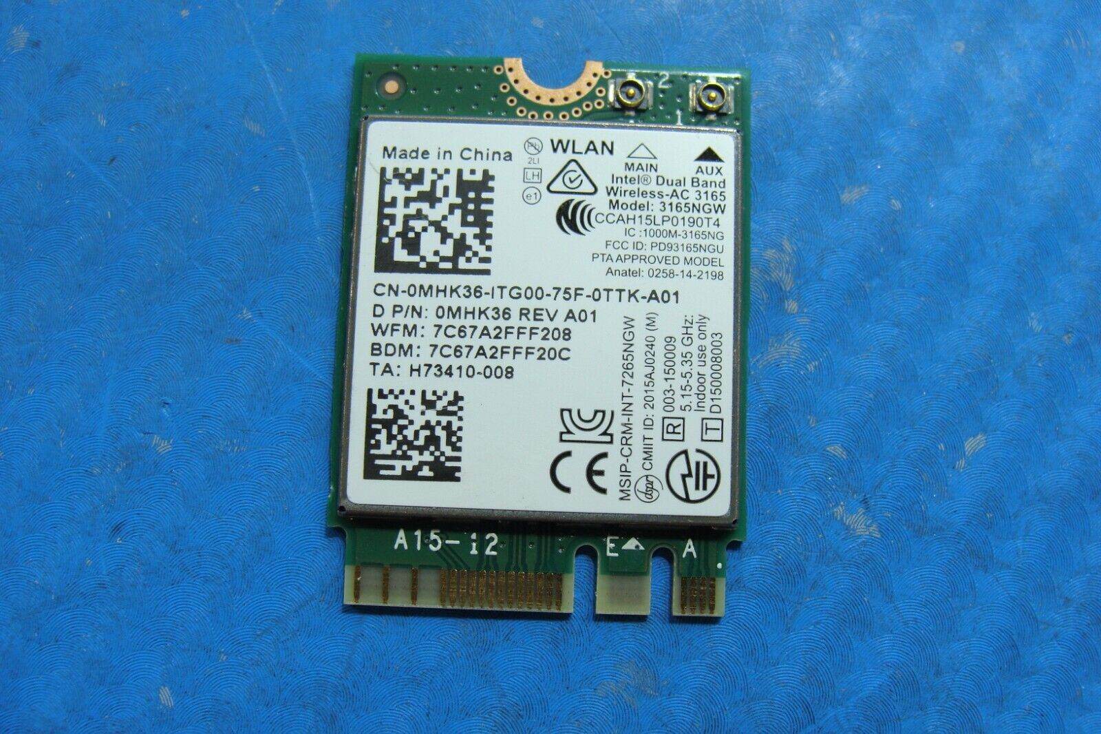 Dell Inspiron 15.6” 15 7000 Gaming OEM Laptop Wireless WiFi Card MHK36 7265NGW - Tested Computer Laptop Parts