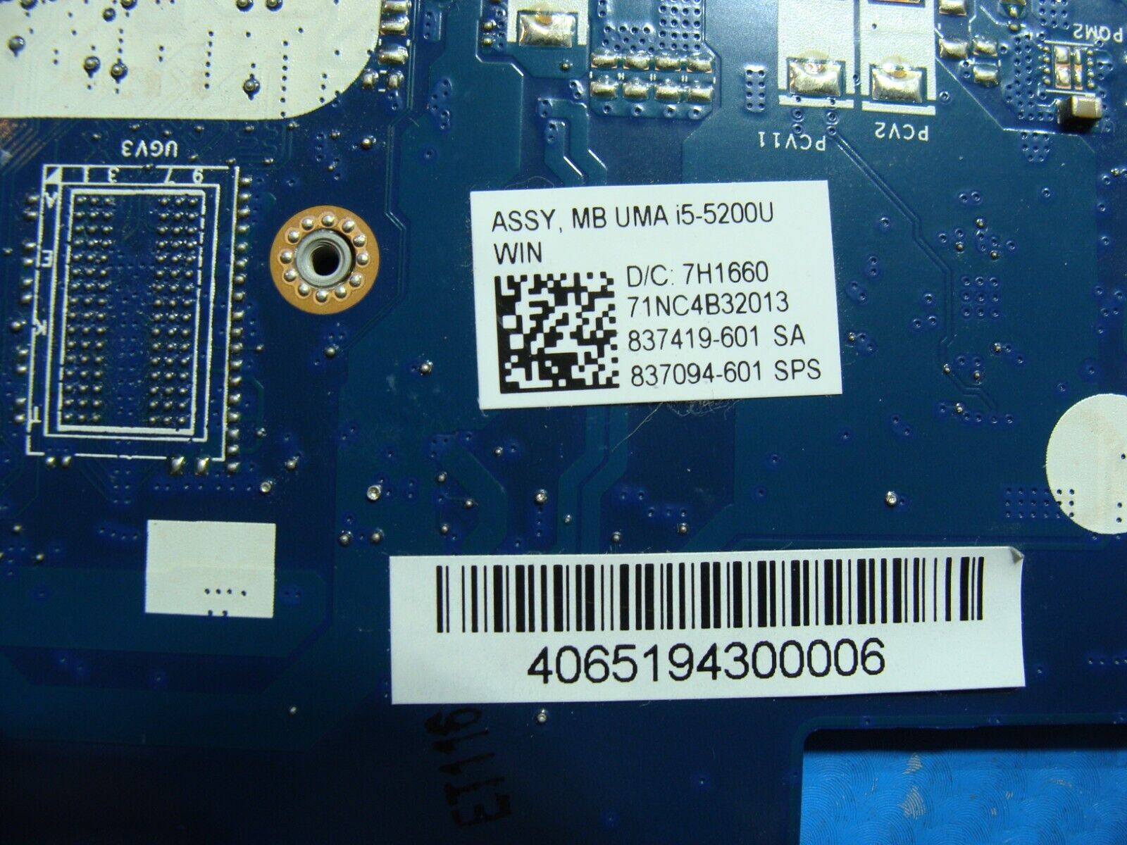 HP Envy x360 15.6” m6-ae151dx i5-5200U 2.2GHz Motherboard 837419-601 LA-C501P