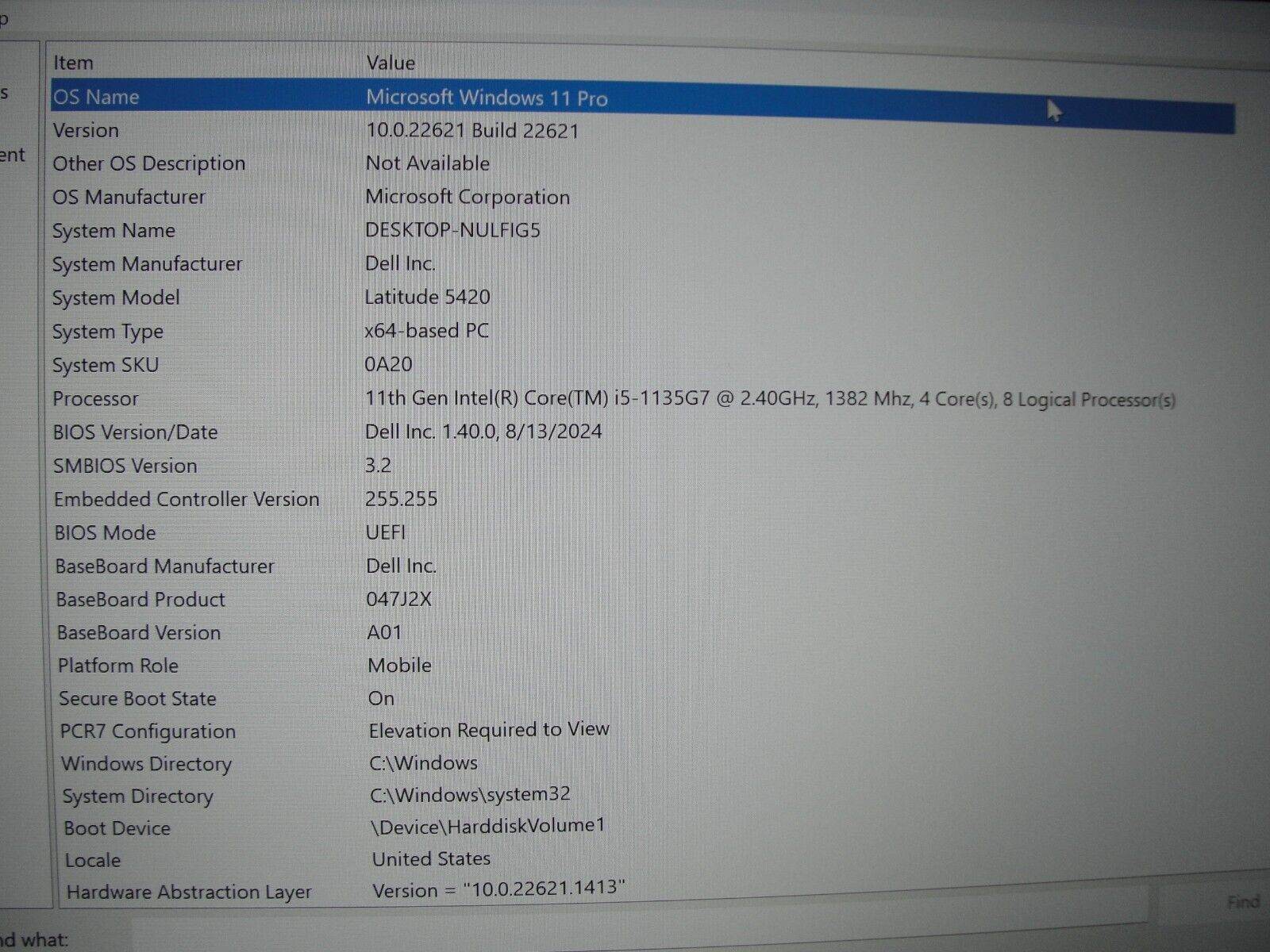 Dell Latitude 5420 14” HD Core i5-1135G7U 3.86GHz 8GB 256GB SSD+Charger Original - Tested Computer Laptop Parts