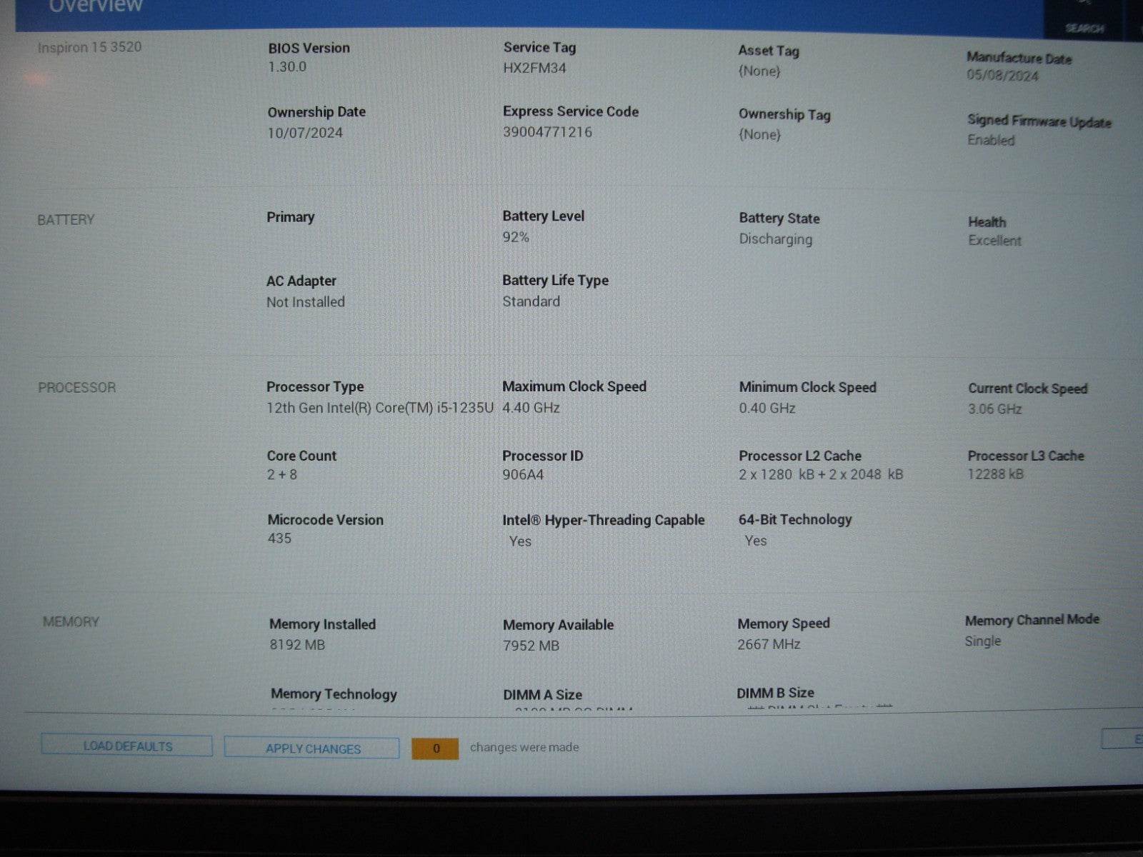 Dell Inspiron 3520 15.6” FHD TOUCH i5-1235U 1.3GHz 8GB 512GB SSD Win11Home - Tested Computer Laptop Parts