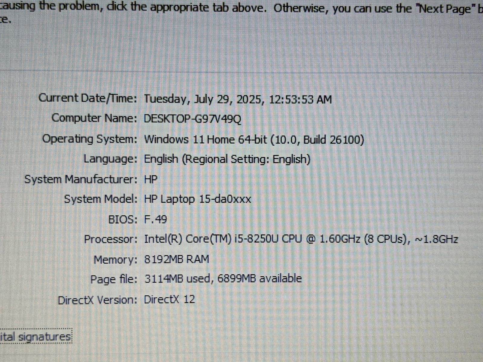 HP 15-DA0002DX 15.6 HD TOUCH i5-8250U 1.6GHz 8GB 512GB SSD W11H 88%Batt +Charger - Tested Computer Laptop Parts
