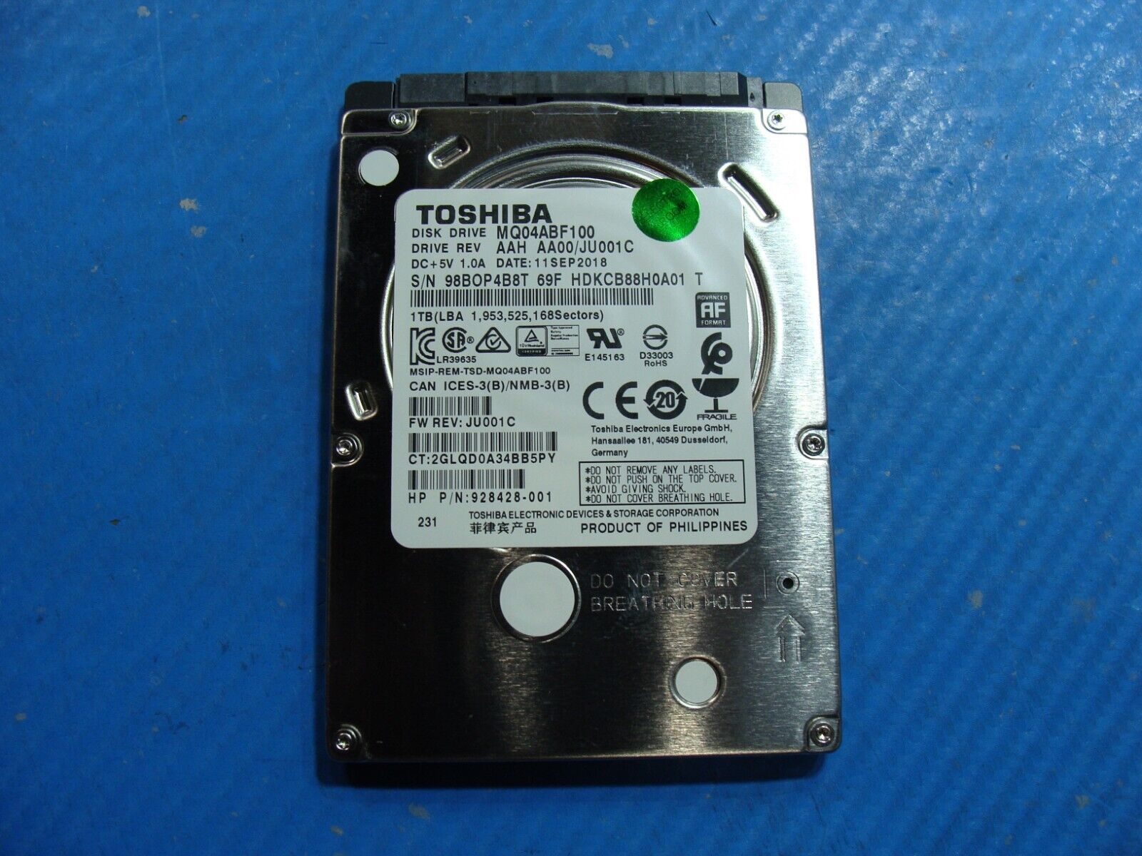 HP 15-cs0053cl Toshiba 1TB 2.5