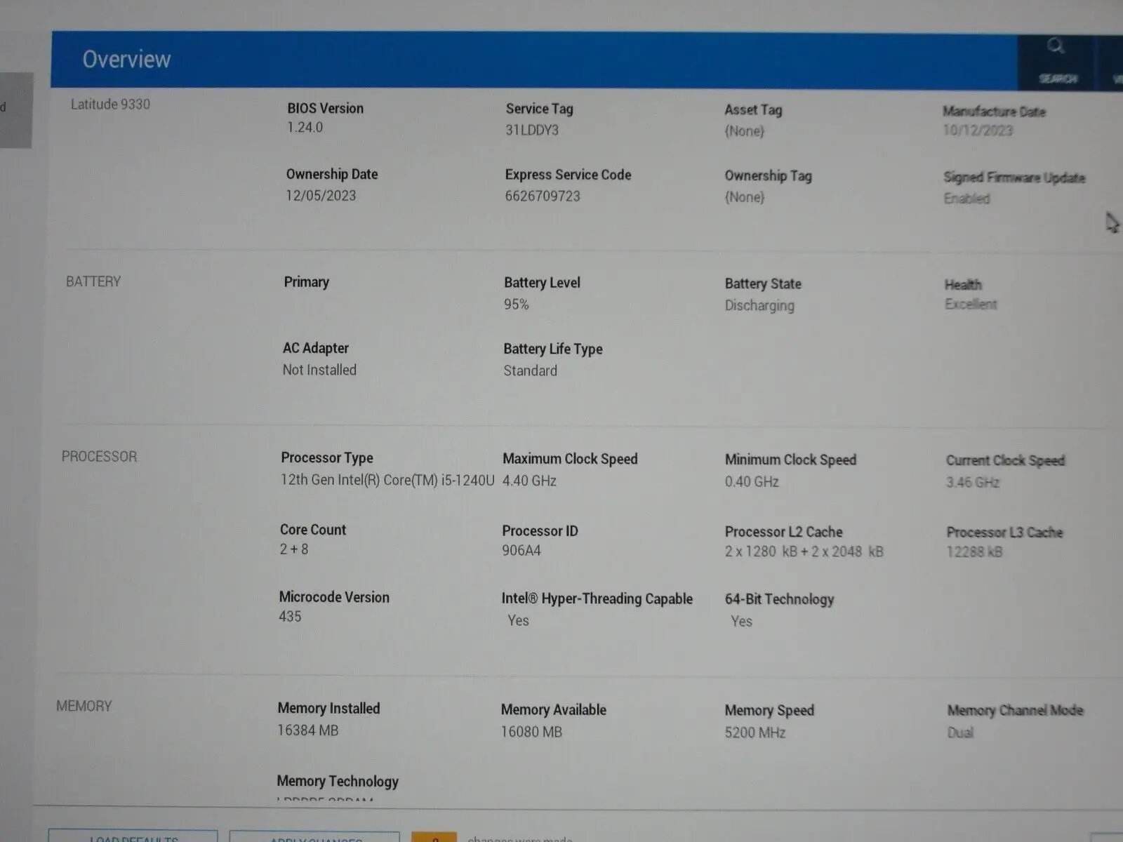 Dell Latitude 9330 2n1 13.3” WQXGA Intel Core i5-1240U 1.1GHz 16GB 256GB SSD - Tested Computer Laptop Parts