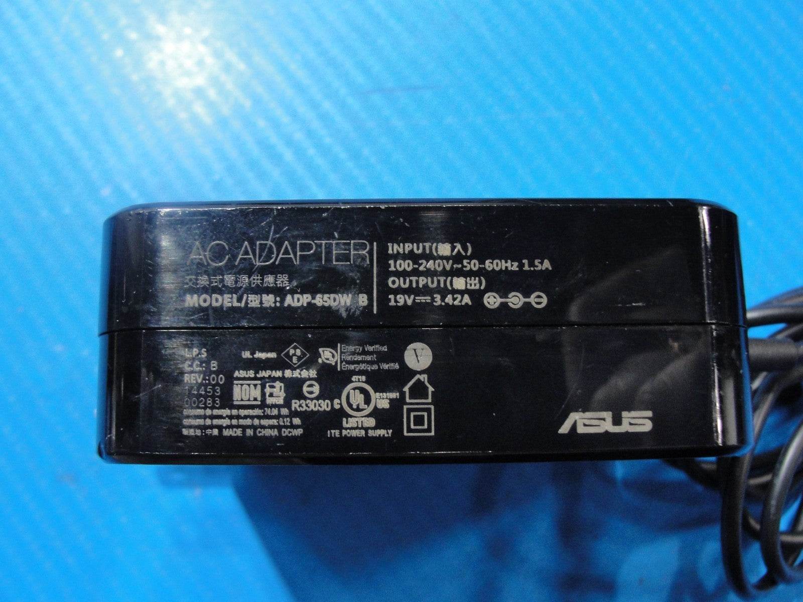 Genuine ASUS 65W AC Adapter – 19V 3.42A – 4.0×1.3mm Black Tip (No Center Pin) - Tested Computer Laptop Parts