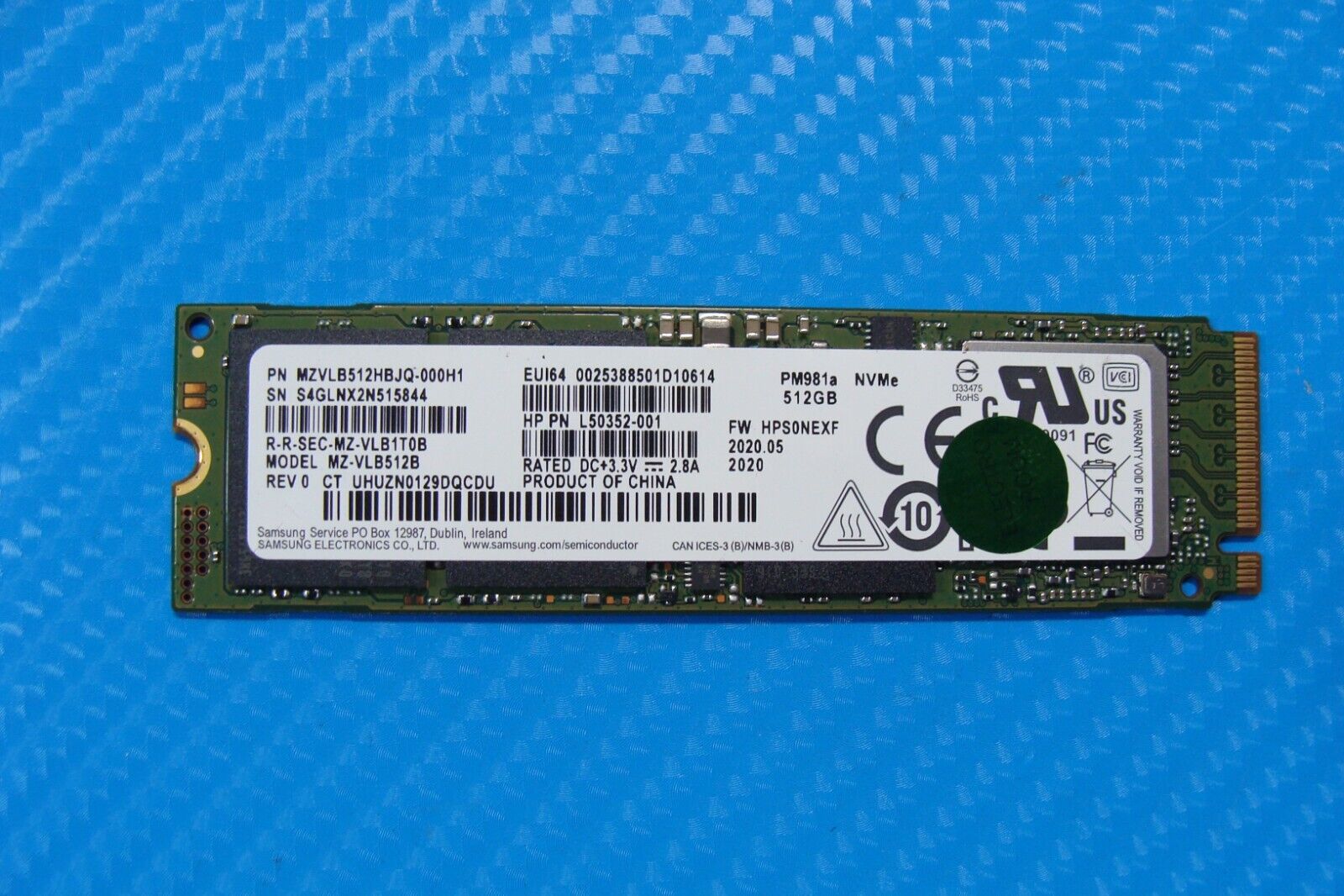 HP Studio G5 Samsung 512GB M.2 NVMe SSD Solid State Drive MZVLB512HBJQ-000H1