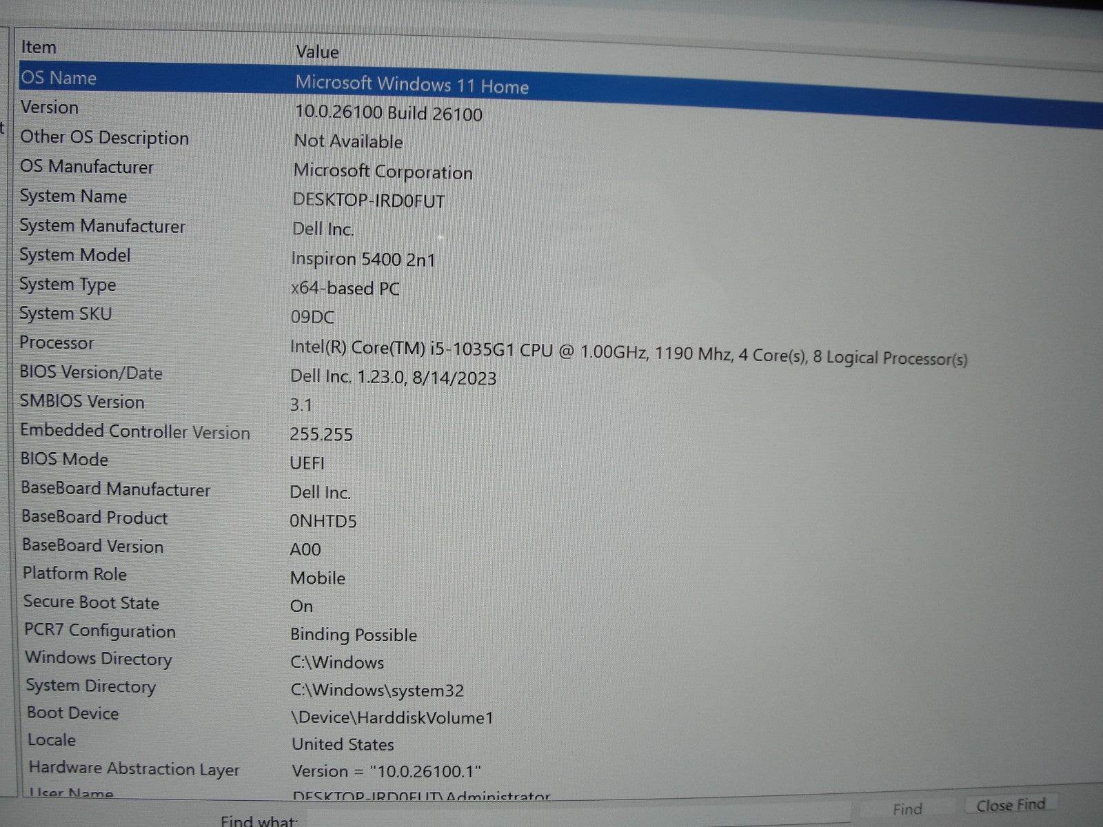 Dell Inspiron 5400 2n1 14”FHD TOUCH Intel Core i5-1035G1 1GHz 8GB SSD Reset256GB - Tested Computer Laptop Parts