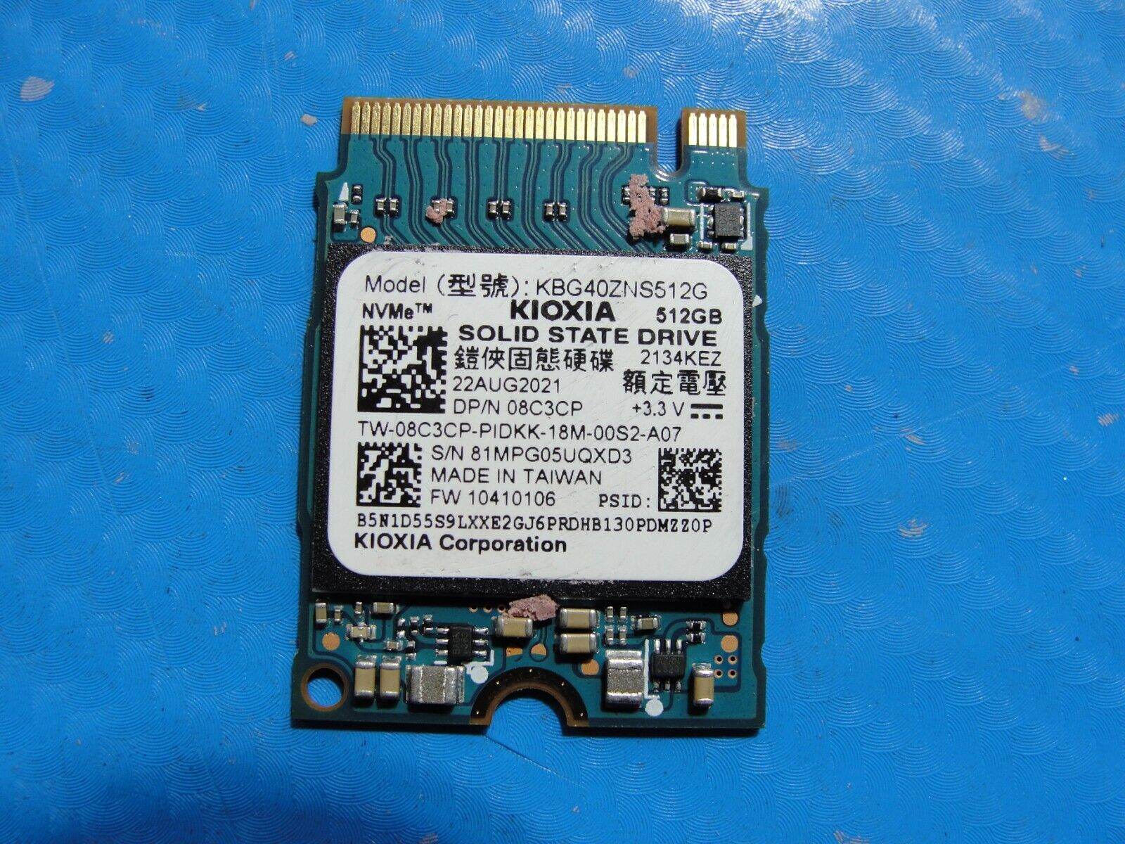 Dell 5420 Kioxia 512GB NVMe M.2 SSD Solid State Drive KBG40ZNS512G 8C3CP - Tested Computer Laptop Parts
