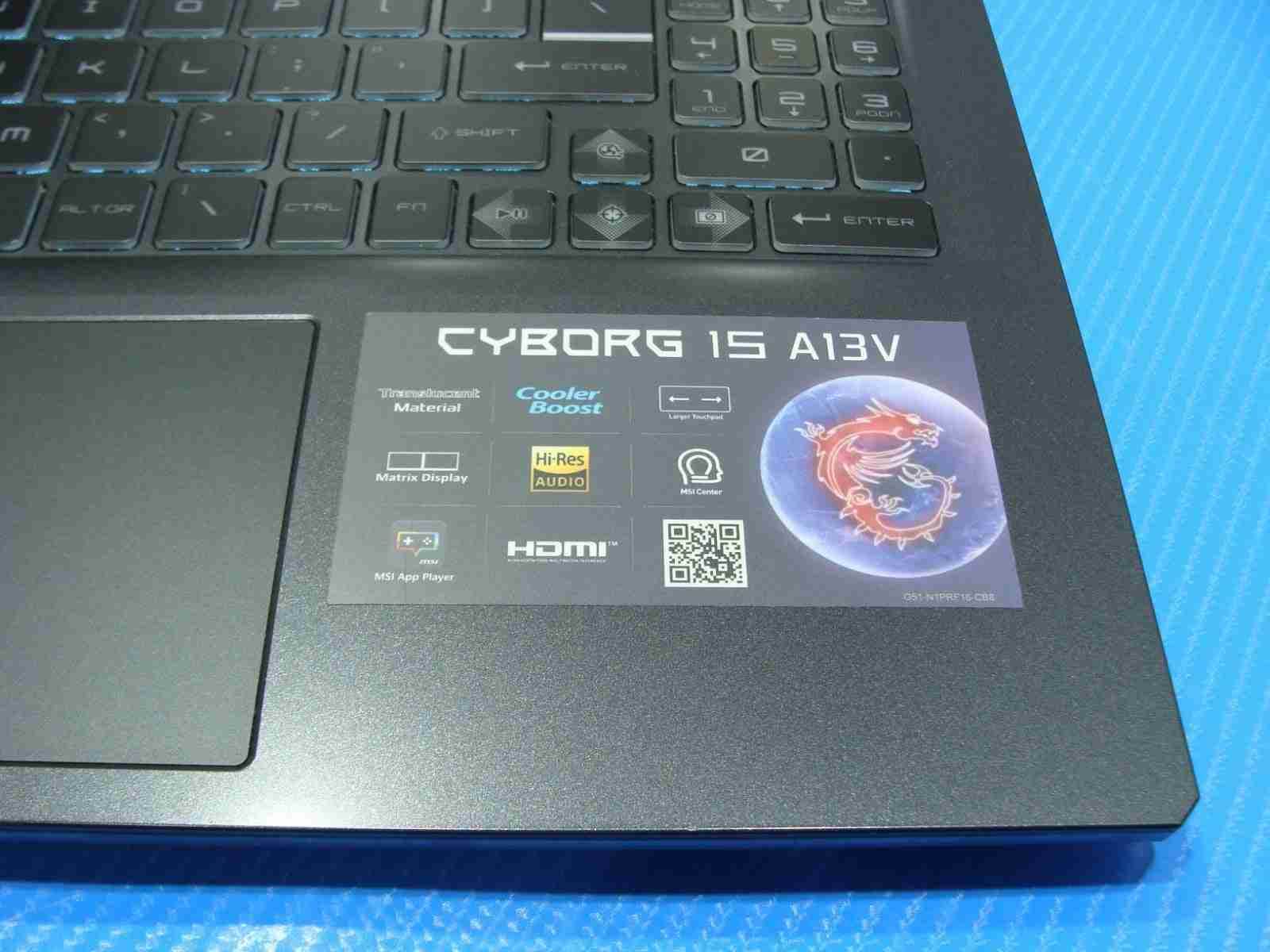 MSI Cyborg 15 A13 15.6'' FHD 144hz i7-13620H 2.4GHz 16GB 512GB RTX4050 Batt 81% - Tested Computer Laptop Parts