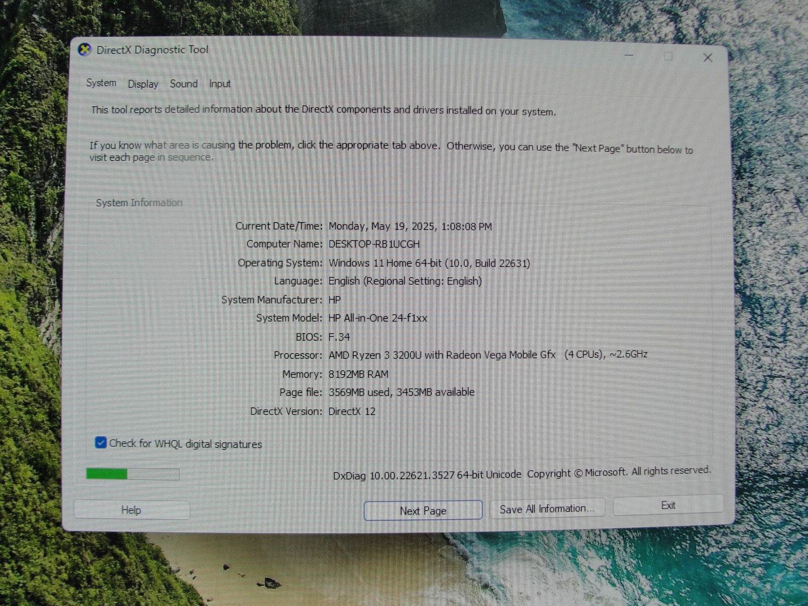 HP AIO 24-F1047C 24” TOUCH FHDAMD Ryzen 3 3200U 2.6GHz 8GB 1TB HDD + Charger - Tested Computer Laptop Parts