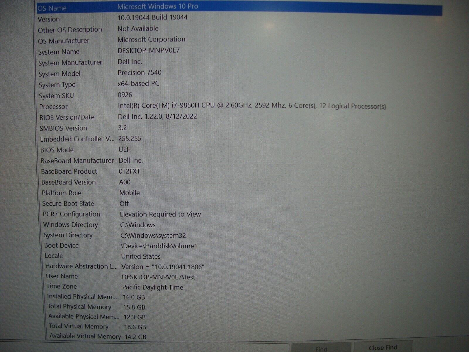 Dell Precision 7540 Workstation 15.6