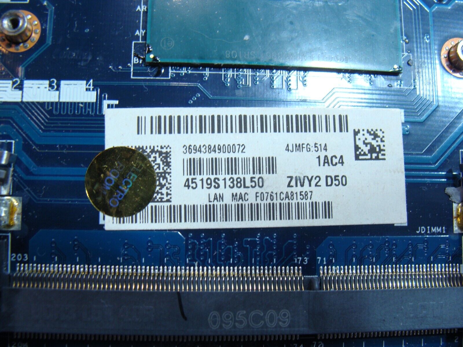 Lenovo IdeaPad 15.6” Y50-70 i7-4720HQ 2.6GHz GTX970M 2GB Motherboard 5B20H29166