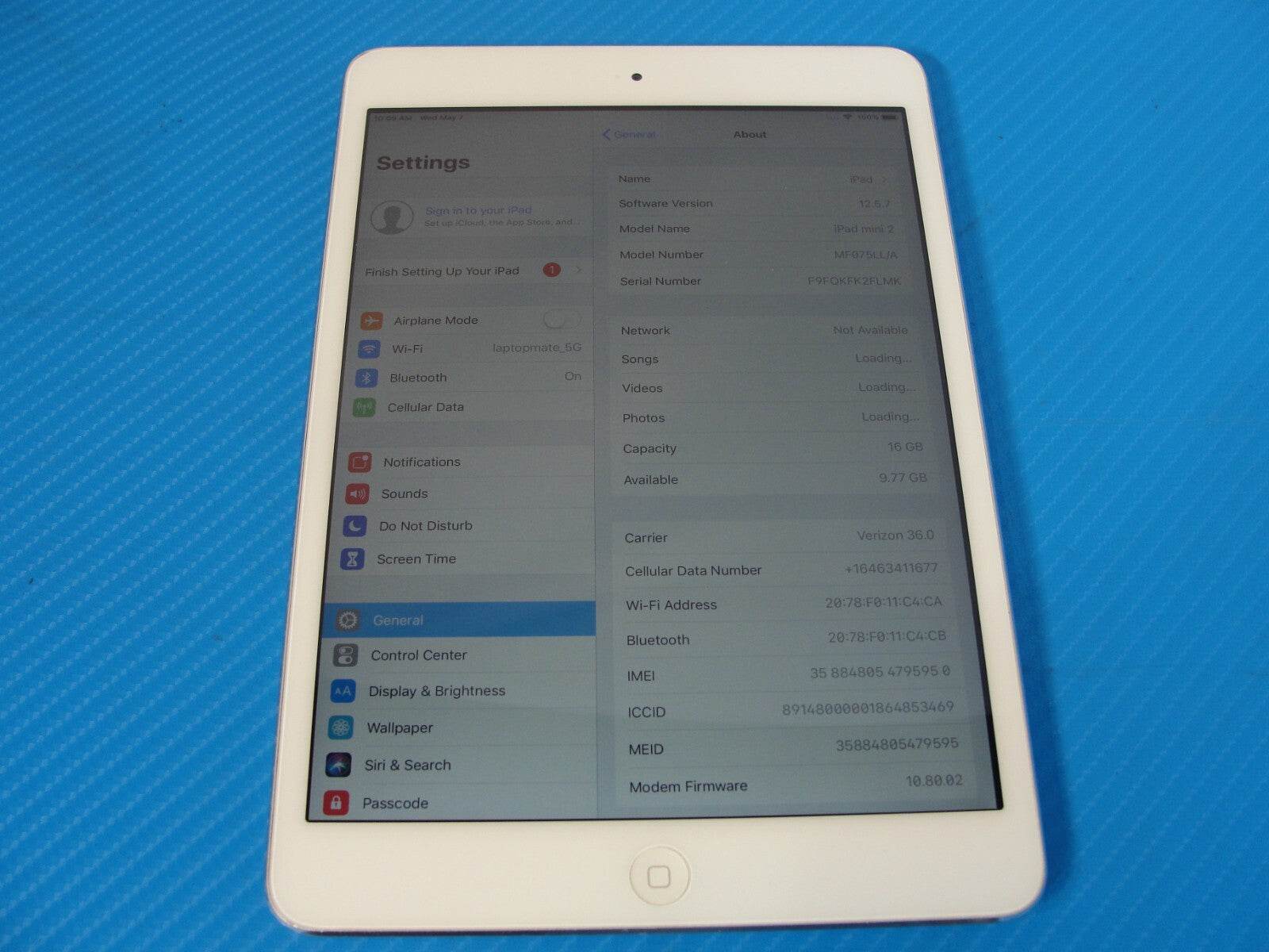 Apple iPad Mini 2 A1490 16GB SILVER Wi-Fi + Cellular Unlocked MF075LL/A - Tested Computer Laptop Parts