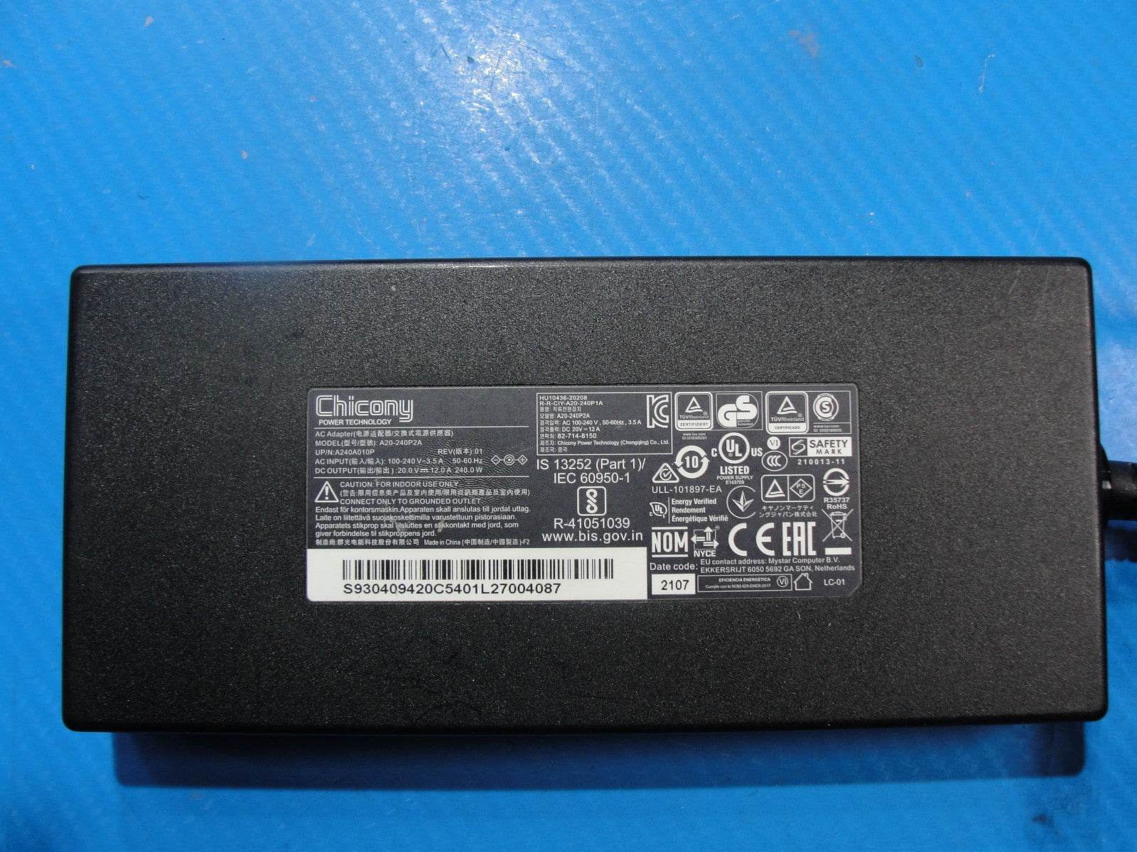 CHICONY Power Adapter Model: A20-240P2A P/N: A240A010P – 240W - Tested Computer Laptop Parts