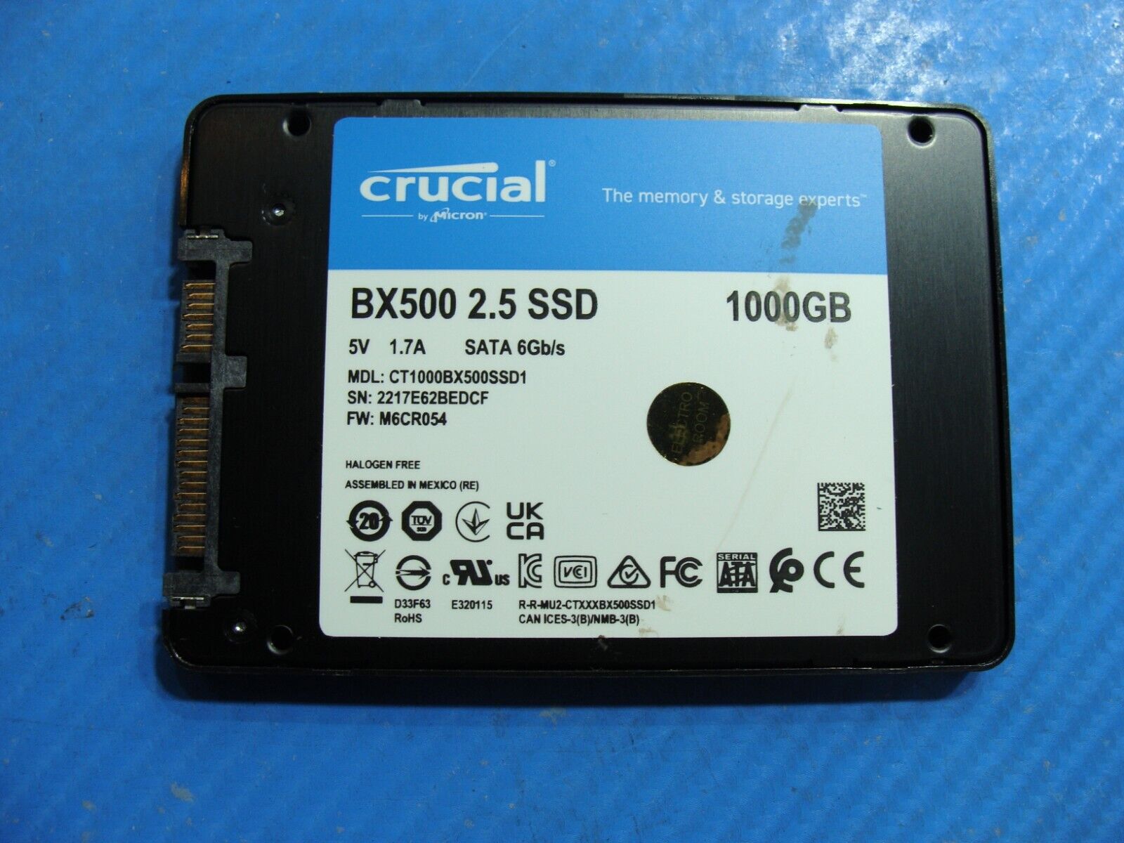 HP 15-cs0012cl Crucial BX500 2.5