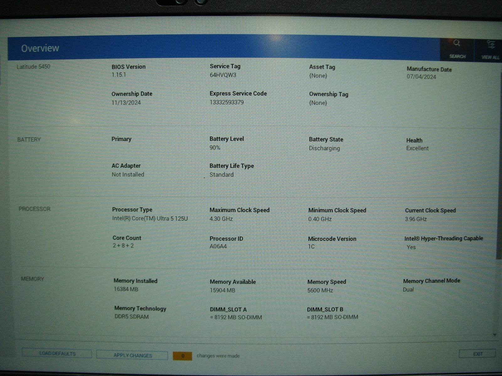 Dell Latitude 5450 14” FHD core Ultra 5 125U 3.6GHz 16GB 256GB Windows 11 Pro - Tested Computer Laptop Parts