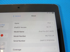 Apple iPad Pro 1st Gen 9.7in 128GB Wi Fi + 4G Space Gray Verizon +Bundle /READ - Tested Computer Laptop Parts