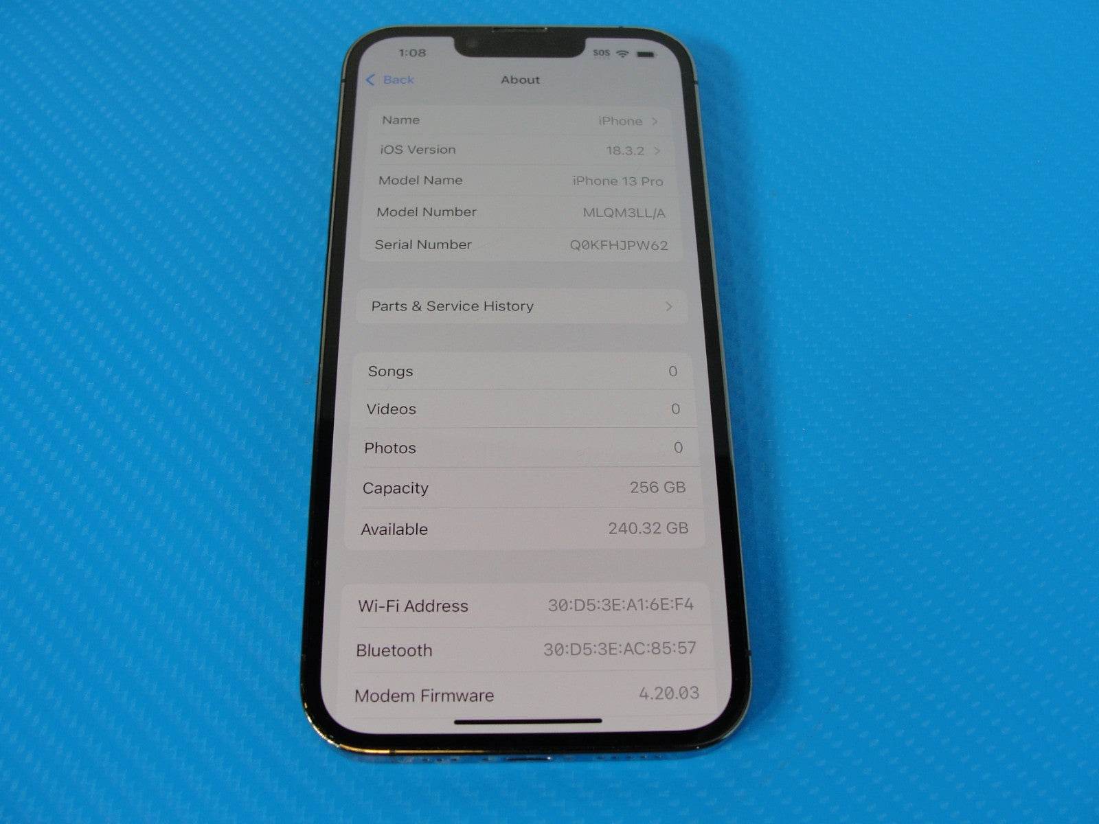 Apple iPhone 13 Pro | 256 GB AT&T MLQM3LL/A | Space Gray | Cracked Back /READ - Tested Computer Laptop Parts