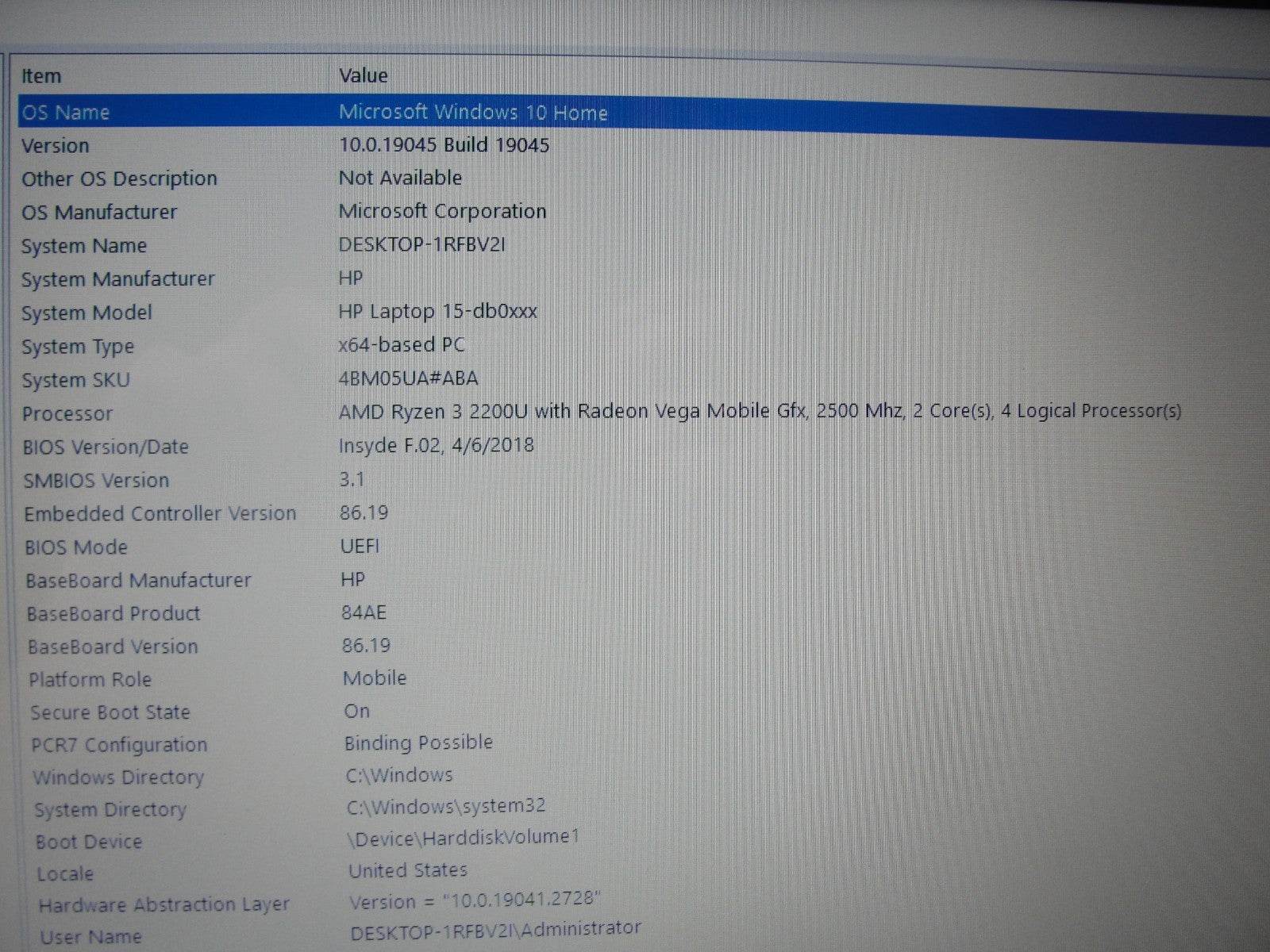 HP 15-DB0051OD 15.6”HD AMD Ryzen 3 2200U 2.5GHz 8GB HDD Reset 1TB+ Charger - Tested Computer Laptop Parts