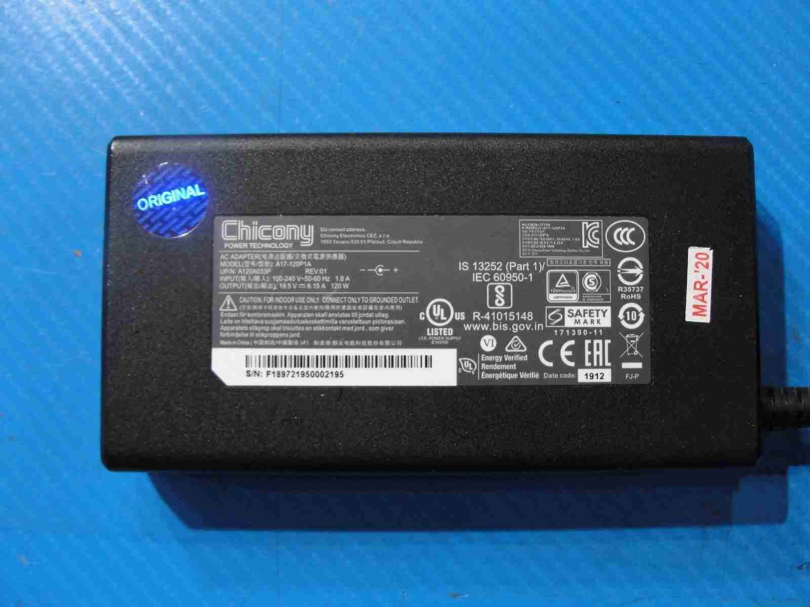 CHICONY power adapter Model: A17-120P1A P/N: A120A033P -120W - Tested Computer Laptop Parts