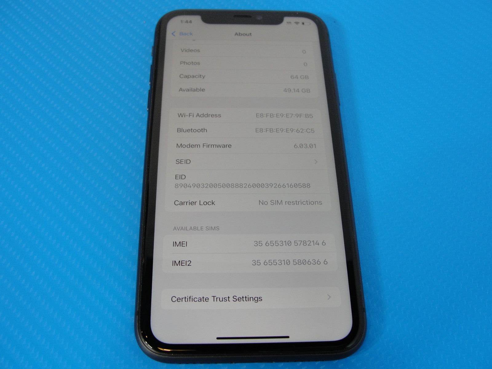 Apple iPhone 11 A2111 Unlocked 64GB Black /Dual SIM -eSIM /GOOD - Tested Computer Laptop Parts