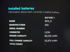 MSI GS65 Stealth 8SG 15.6''FHD 144hz i7-8750H 2.2GHz 16GB 256GB SSD RTX 2080 - Tested Computer Laptop Parts