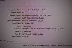 MSI GE75 Raider 10SF 15.6''FHD 144hz i7-10750H 16GB 512GB SSD / 1TB HDD RTX2070 - Tested Computer Laptop Parts