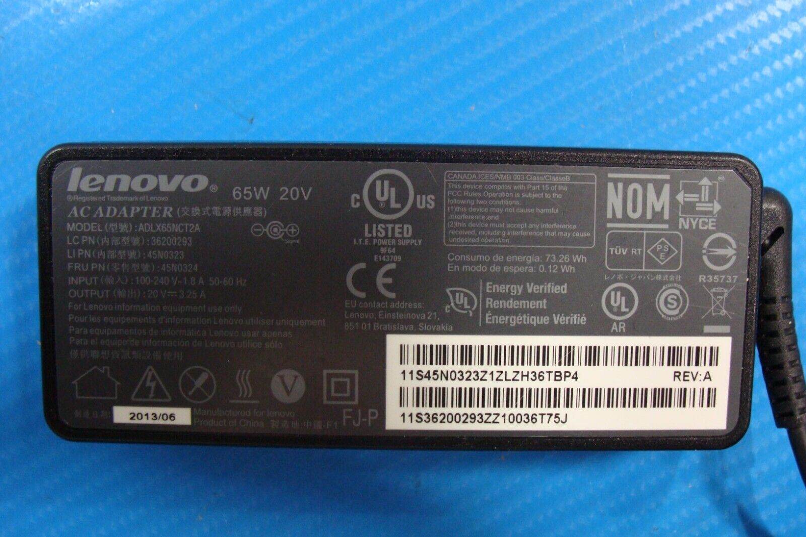 Genuine Lenovo Thinkpad Laptop Charger AC Adapter Power Supply 20V 3.25A 65W - Tested Computer Laptop Parts