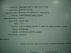 Dell Latitude 5420 Intel i7 11th Gen 14"FHD max4.8Ghz 8GB 512GB SSD WRTY04/2025