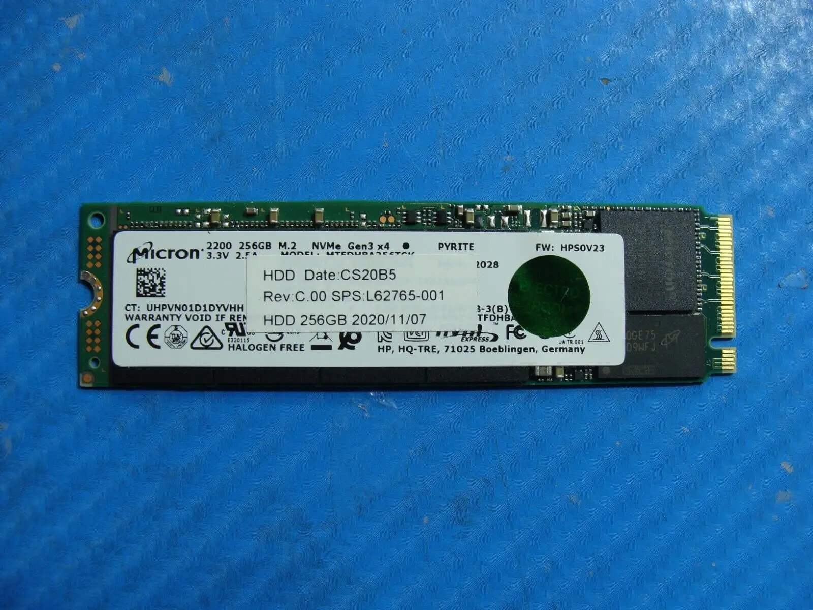 HP 840 G6 Micron 256GB M.2 NVMe SSD Solid State Drive MTFDHBA256TCK L62765-001
