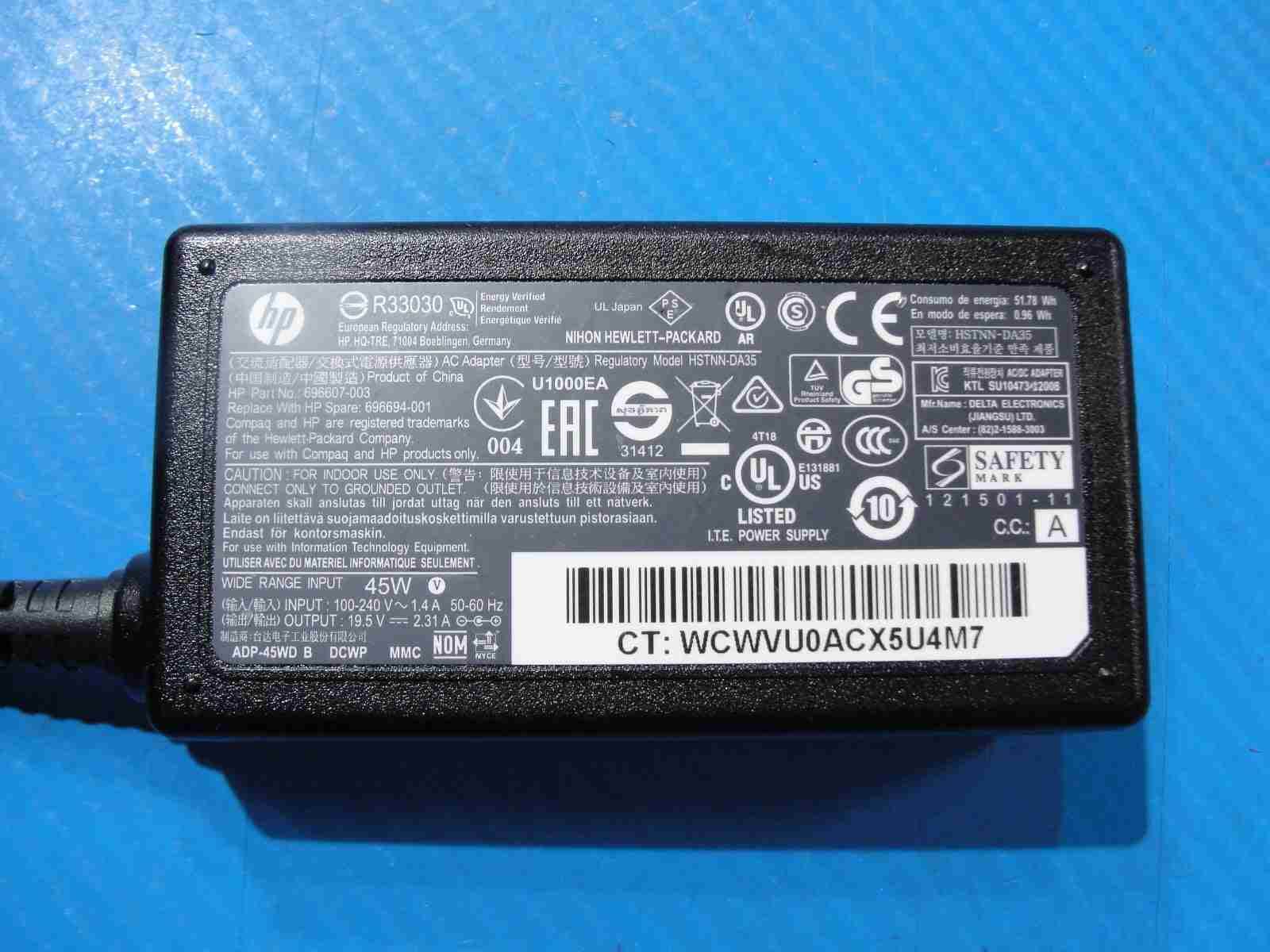 Original HP 65W AC Adapter Charger 19.5V ⎓ 3.33A 4.5×3.0mm Blue Tip Center Pin - Tested Computer Laptop Parts