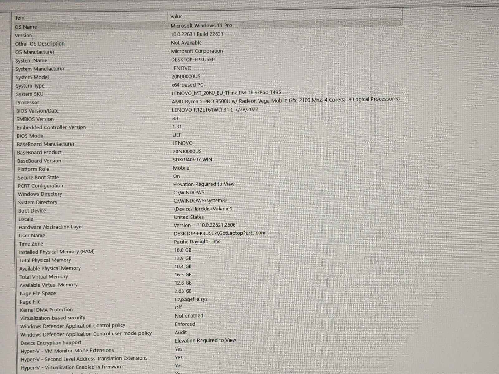 Lenovo ThinkPad T495 14
