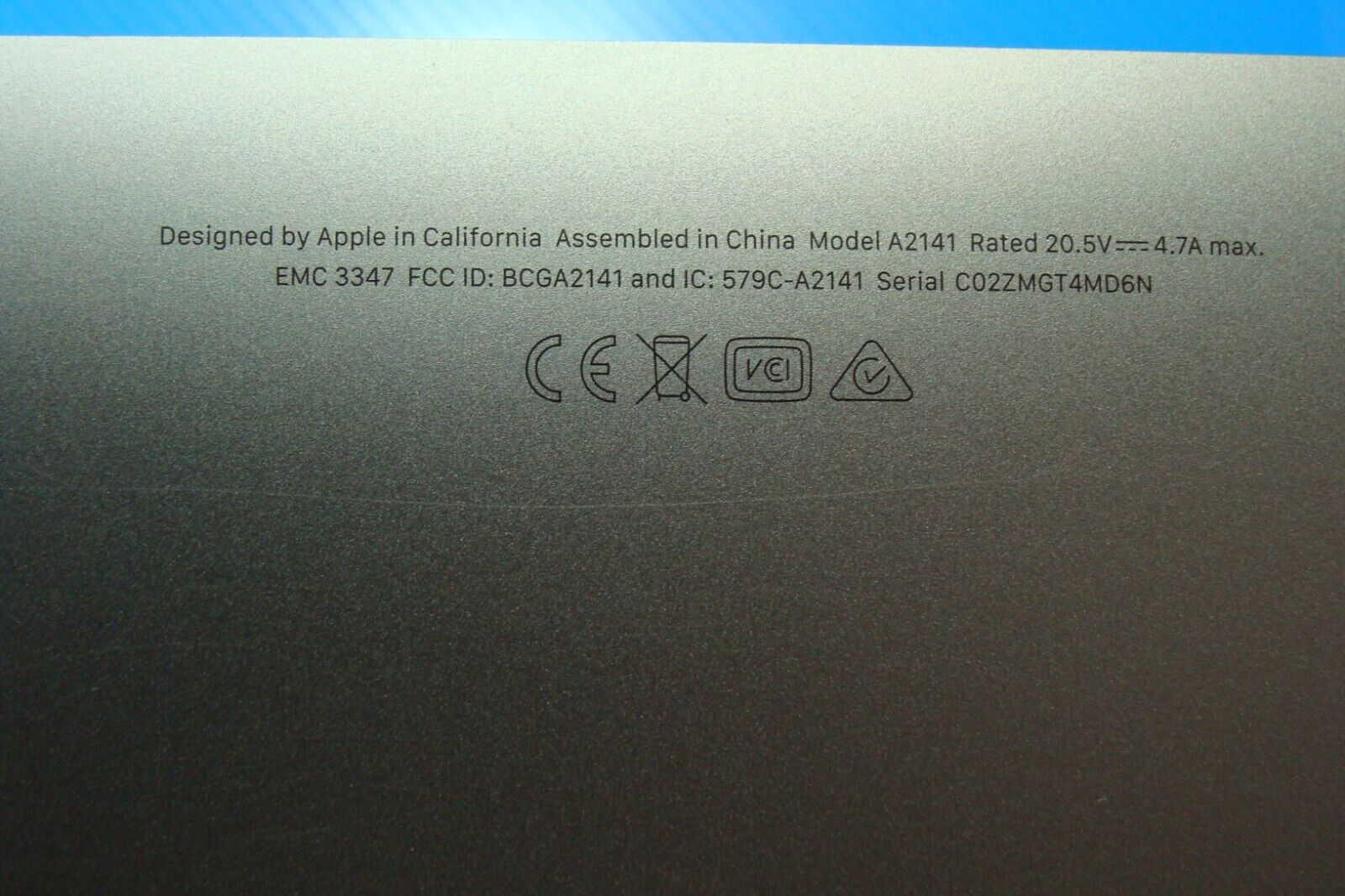 MacBook Pro A2141 Late 2019 MVVJ2LL/A MVVK2LL/A 16