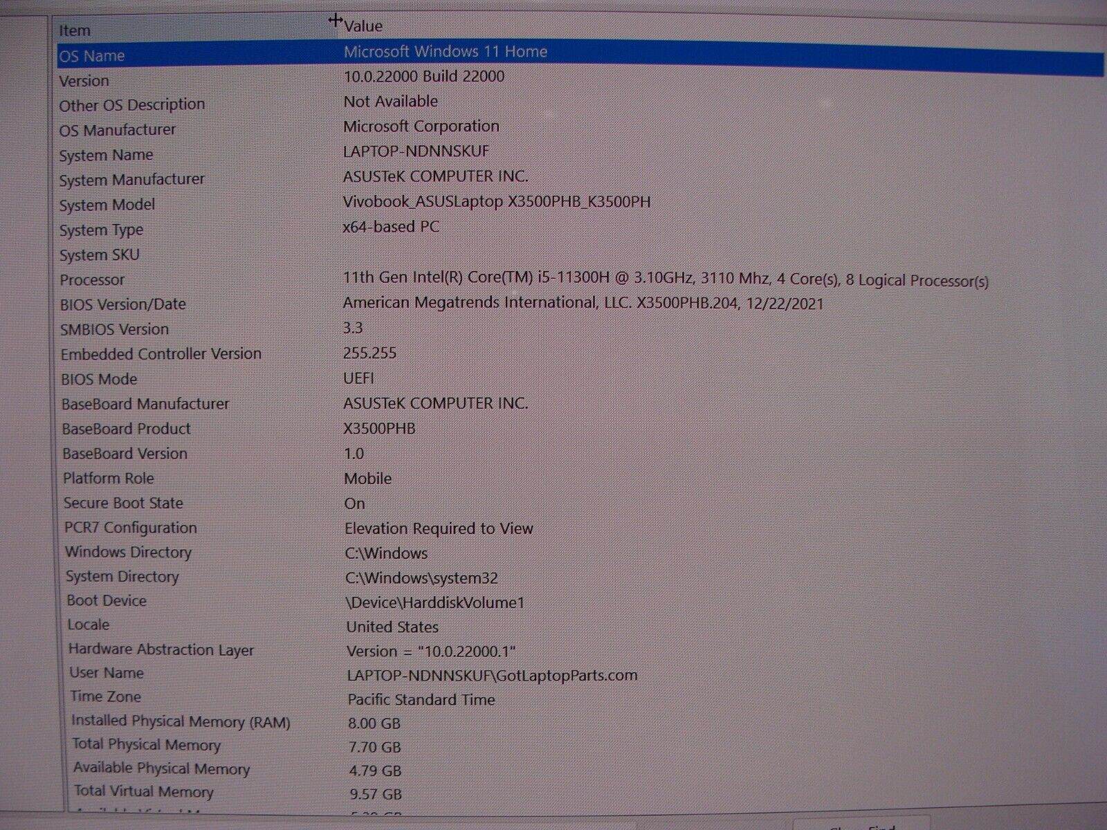 NEW! ASUS VivoBook Pro 15 K3500PH-DB51 15.6”FHD OLED i5-11300H 8GB 512GB GTX1650 - Tested Computer Laptop Parts