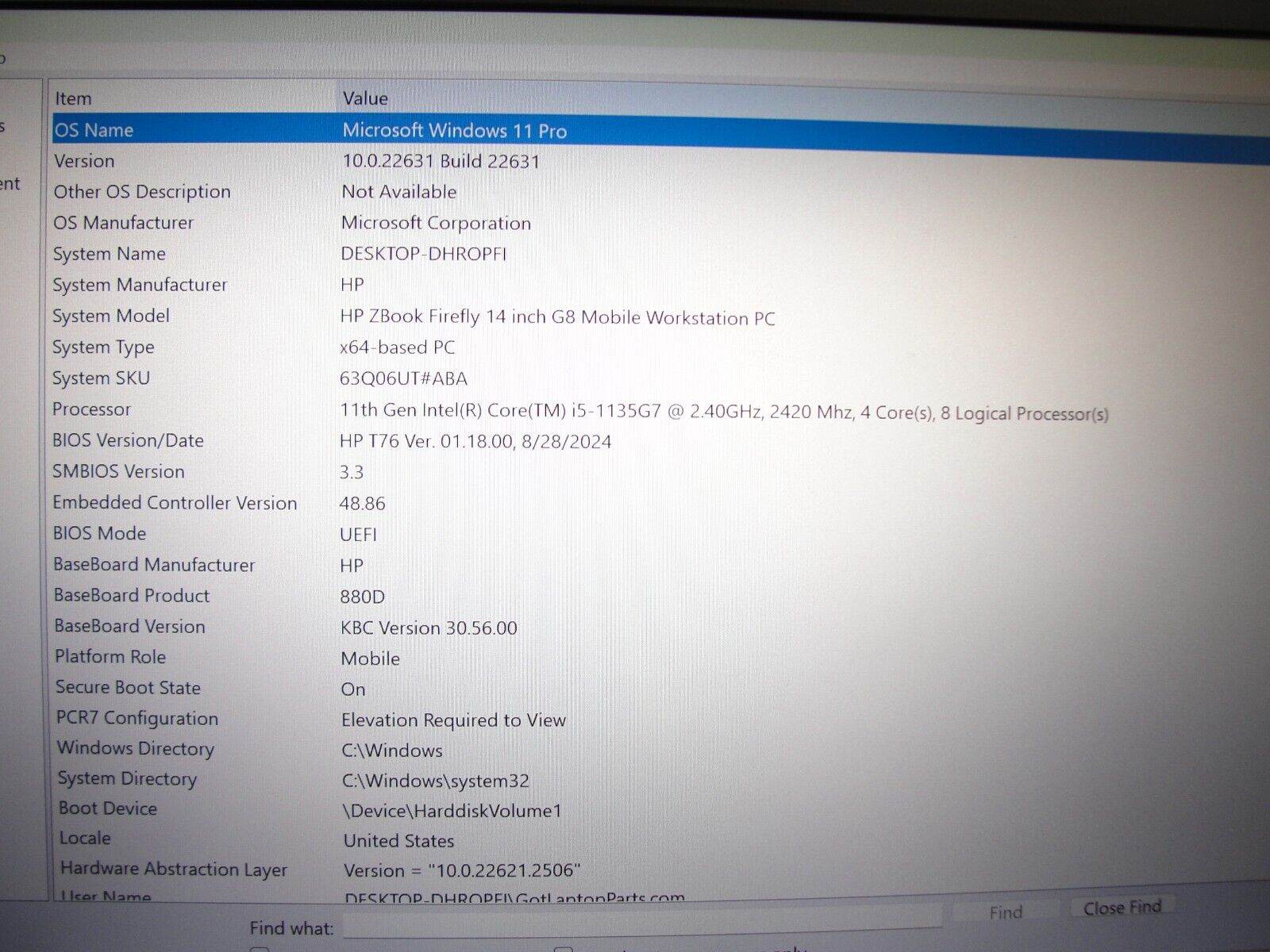 HP ZBook Firefly 14 G8 14”FHD Core i5-1135G7 2.4GHz 16GB SSD 256GB WARRANTY - Tested Computer Laptop Parts