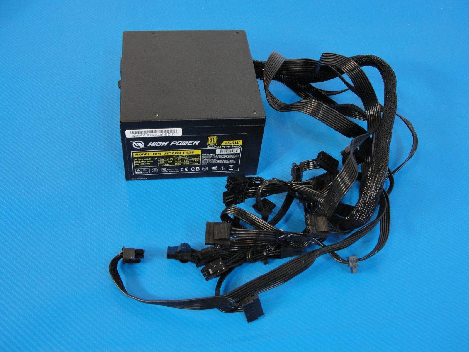 High Power HP1-J750GD-F12S Active PFC ATX 750W 80Plus Gold Power Supply - Tested Computer Laptop Parts
