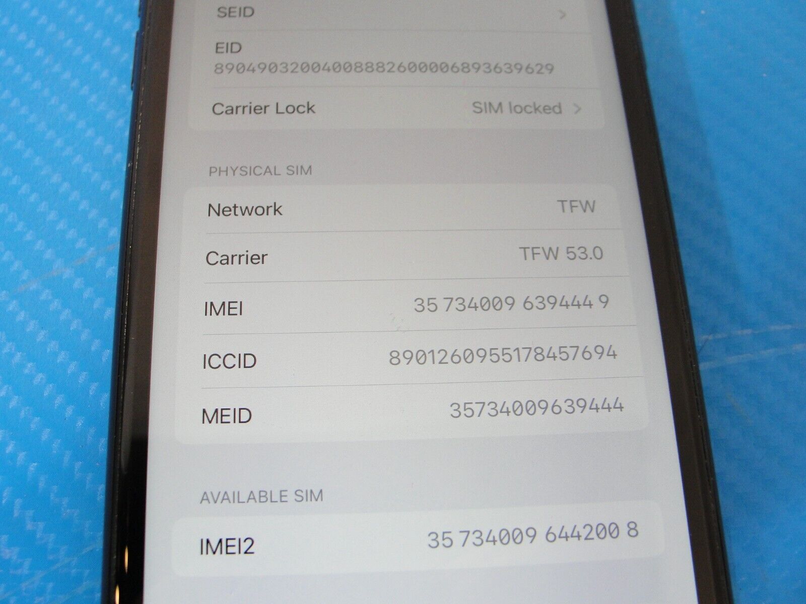 Apple iPhone XR 64GB MT2E2LL/A - TFW carrier - black /READ