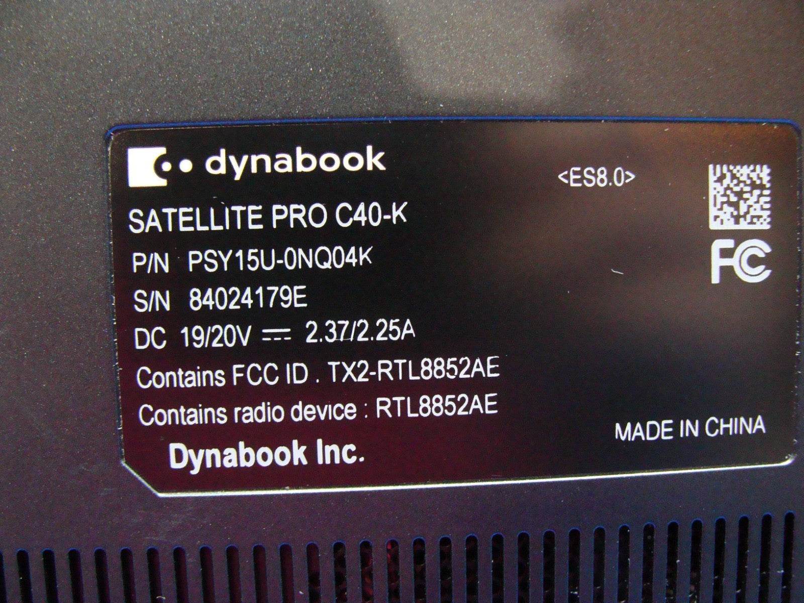DynaBook Satellite Pro C40-K Intel Celeron 7305 1.1Ghz 8GB 256GB 100% Battery - Tested Computer Laptop Parts