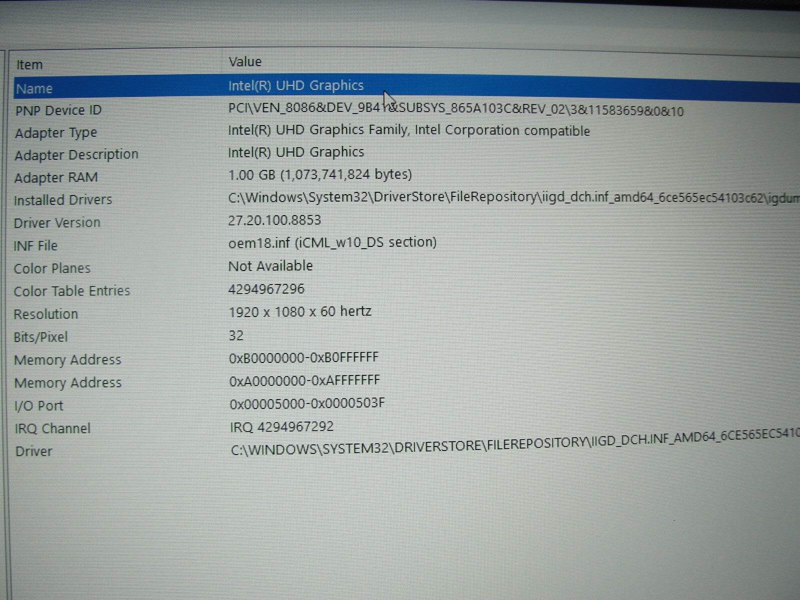 HP 17-BY2053CL 17.3” FHD Intel Core i5-10210U 1.6GHz 12GB 1TB HDD+Charger - Tested Computer Laptop Parts