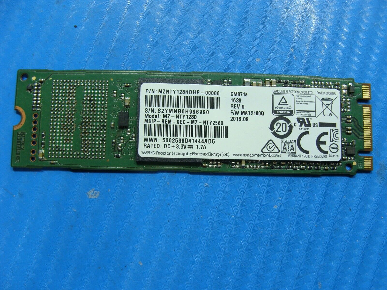 Asus GL702VM-BHI7N09 Samsung 128GB SATA SSD Solid State Drive MZNTY128HDHP-00000
