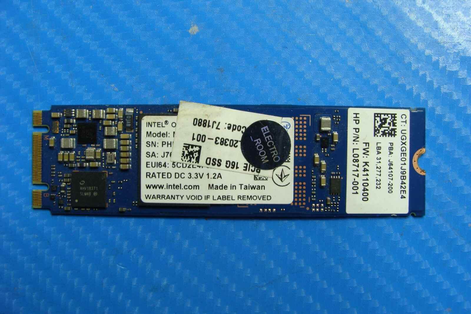 HP 15-da0033wm Intel Optane 16GB NVMe M.2 SSD Solid State Drive MEMPEK1J016GAH - Tested Computer Laptop Parts