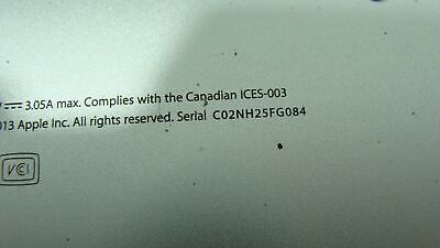 Macbook Air A1465 11 Early 2014 MD711LL/B Genuine Laptop Bottom Case 923-0436